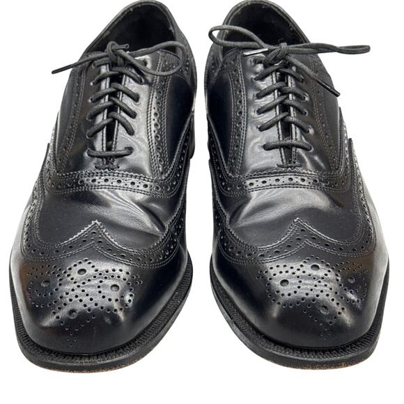 Florsheim Lexington Black Leather Wingtip Oxford Dress Shoe Men 8.5 3E - Picture 2 of 10